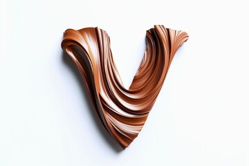 Aufkleber - Letter V designed with flowing cocoa texture isolated on white background