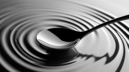 Aufkleber - bending of light around the edges of a spoon. Design an image that shows how light waves change direction when they encounter the spoon's surface.