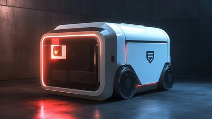 Poster - robot used for warehouse operations, capable of organizing, moving, and stocking inventory autonomously, streamlining logistics operations.