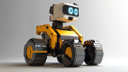 Poster - robot used for warehouse operations, capable of organizing, moving, and stocking inventory autonomously, streamlining logistics operations.