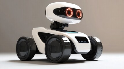 Poster - robot used for warehouse operations, capable of organizing, moving, and stocking inventory autonomously, streamlining logistics operations.