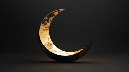 Wall Mural - Golden Crescent Moon: A Symbol of Night, Serenity, and the Mystical