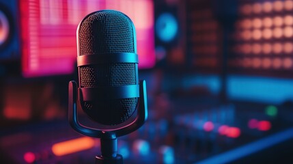 Poster - AI tool that generates high-quality audio for podcasts or video content, adjusting sound levels and effects for a professional final product.