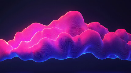 Poster - Cloud storage Globalization communication network Colorful abstract cloud design with glowing lines and waves