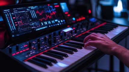 Fototapete - AI-driven music composition tool that generates original melodies and harmonies based on user input such as genre, mood, and instruments.