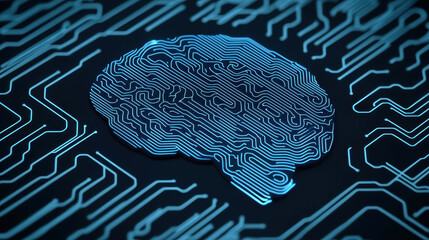 Poster - Cloud storage Globalization communication network Digital brain design with circuit patterns, symbolizing technology and innovation