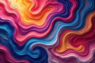 Wall Mural - abstract colorful swirling layered design with vivid hues and organic forms perfect for modern backg