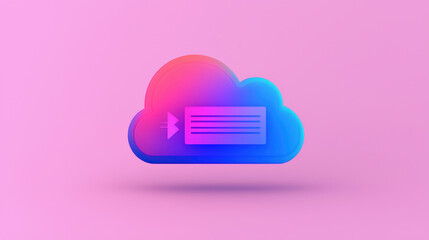 Poster - Cloud storage Globalization communication network Stylish cloud icon with vibrant colors and message symbol, representing digital communication