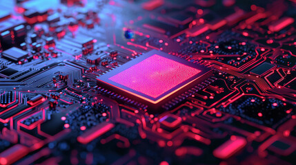  - cloud storage globalization communication network high tech microchip on circuit board with glowing 