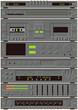 © koyash07 - Vintage Integrated Stereo System Style Background. 1980s - 1990s HiFi Music System, CD Player, Radio, Amplifier, Equalizers
