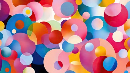 Poster - Colorful Abstract Composition with Vibrant Circles and Shapes