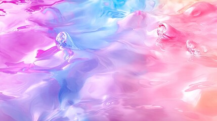 Poster - Soft Pastel Waves in Pink and Blue Hues with Gentle Ripples and Reflections
