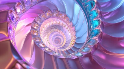 Poster - Colorful Spiral Pattern with Fluid Shapes and Soft Lighting Effects