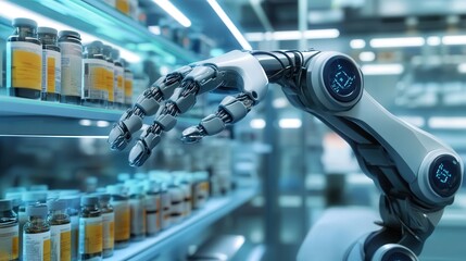 Poster - robot designed to handle sensitive materials, such as pharmaceutical products, while maintaining the required conditions for safety and quality.