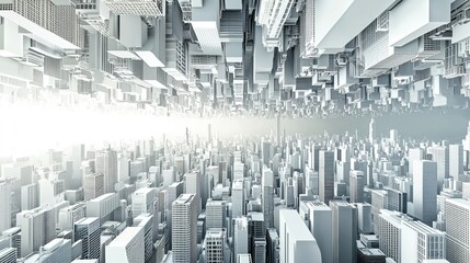 Poster - Futuristic Urban Architecture in an Abstract Aerial View Perspective