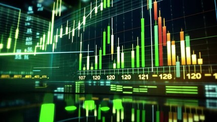 Wall Mural - stock market graph