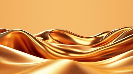 Poster - Golden Waves Flowing Like Liquid in a Cinematic Landscape Scene