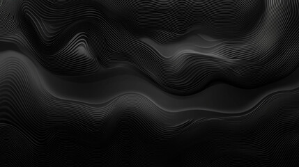 Wall Mural - Abstract Dark Wavy Lines in Dim Light Creating a 3D Illusion Effect