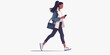 © Rachel Yee Laam Lai - cartoon illustration of Professional women walking with her phone