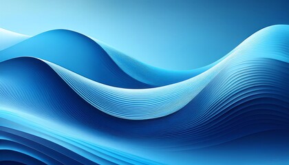 Poster - A serene abstract representation of flowing blue waves, creating a sense of calm and tranquility.