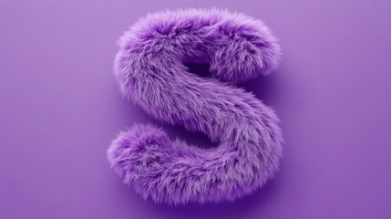 Poster - Fuzzy purple letter S on a matching background, bold vibrant texture. Typography and design concept