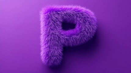 Aufkleber - Fuzzy purple letter p on a matching background, vibrant and textured. Creative digital art and typography concept