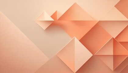 Poster - A minimalist abstract design featuring geometric shapes in soft peach tones, creating a modern and elegant aesthetic.