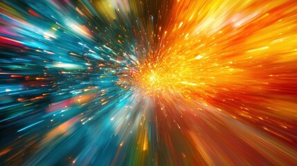 Poster - Dynamic color explosion abstract art digital creation vibrant environment close-up motion concept