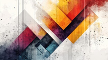 Poster - Dynamic geometric artwork digital canvas abstract design vibrant colors modern aesthetic