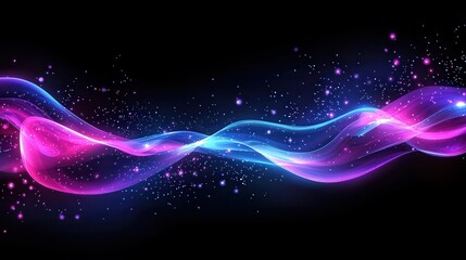 Leinwandbilder - Vibrant energy waves abstract digital art modern design dark background creative concept