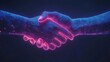 © Muhammad - Abstract Digital Glowing Low Poly Wireframe Handshake