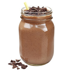 Poster - Creamy cho te smoothie in jar topped with cho te shavings, perfect for refreshing treat. Enjoy rich flavor and smooth texture