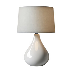 Poster - modern white table lamp with teardrop shaped base and textured fabric shade, perfect for adding elegance to any room