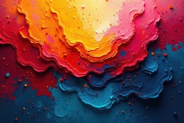 Wall Mural - abstract layered color landscape with vivid hues and textured surface