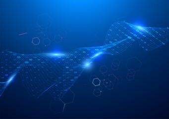 Poster - Abstract big data code representation. Modern high-tech data background. Graphic concept for your design
