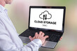 © thodonal - Cloud storage concept on a laptop