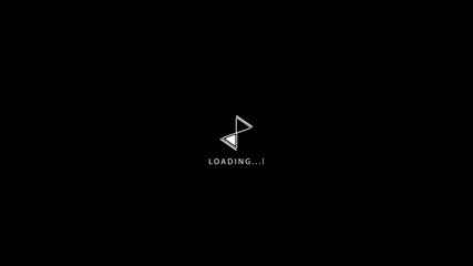 Spinning hourglass waiting loading on black background. 3D animation.