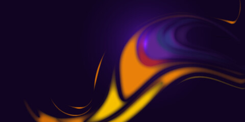 Aufkleber - Abstract blurred background with glowing, flowing shapes in neon purple and orange tones for social media, video and adverts. Copy space