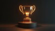 © Matcha_09 - A golden trophy standing on a podium with soft lighting, symbolizing achievement and victory.