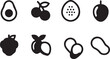 © stockingtimee - Fruit icon set in vector design, ideal for healthy food graphics, nutrition illustrations, and organic produce themed artworks