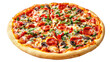 © Zainab - Delicious pepperoni pizza loaded with fresh vegetables prepared in a cozy restaurant kitchen