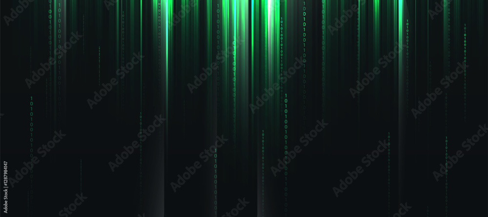 Futuristic digital binary code with cyber security technology ...