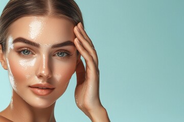 a lovely young woman with a radiant complexion looks away, showcasing the benefits of proper facial 
