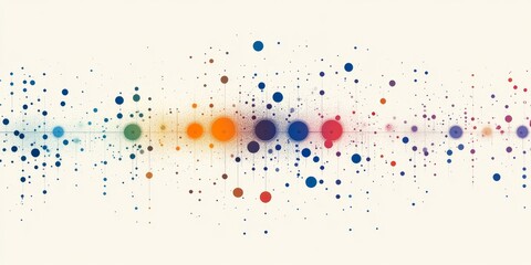 Poster - Abstract design of colorful interconnected dots and lines forming a network concept, Generative AI
