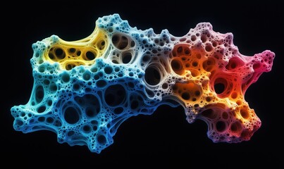 Poster - Colorful abstract 3D structure resembling organic forms and cellular patterns