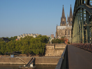 Wall Mural - Hohenzollernbruecke (Hohenzollern Bridge) over river Rhine in Ko