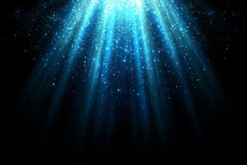 Poster - A modern illustration is set against an abstract blue background, complete with glowing lines and particles
