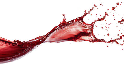 Wall Mural - a dynamic splash of red liquid. resembling the movement of liquid in motion against a white backgrou