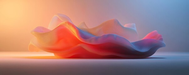 Poster - a transparent background serves as the setting for a 3d illustration of an abstract gradient spiral