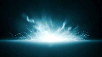 Poster - The backdrop for dynamic designs is electrified by vibrant blue plasma lightning